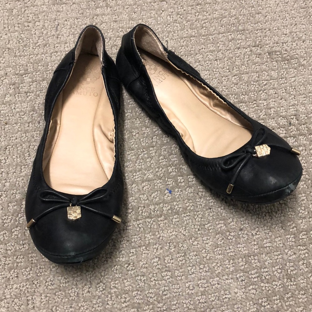 Vince Camuto Black Leather Flats